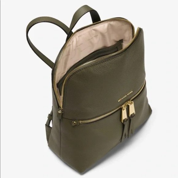 olive michael kors backpack NEW - Picture 3 of 5